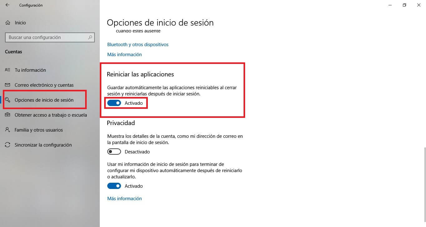 Windows 10 Reabre Apps Y Programas Tras Reinicio O Cierre De Sesión Inesperado 9109